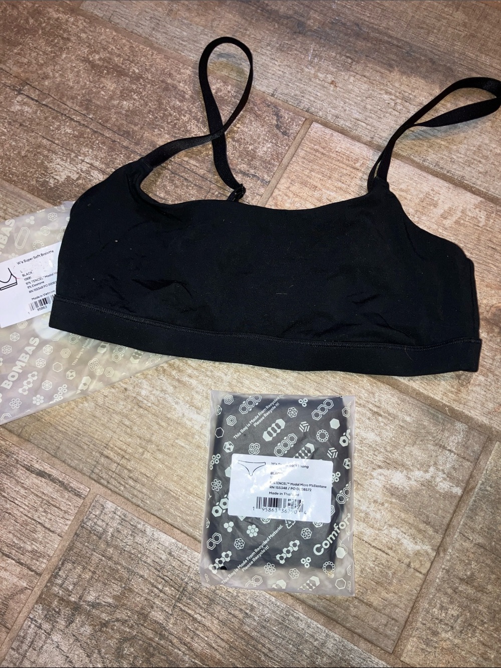 BOMBAS WOMENS SUPER SOFT BRALETTE AND THONG LARGE